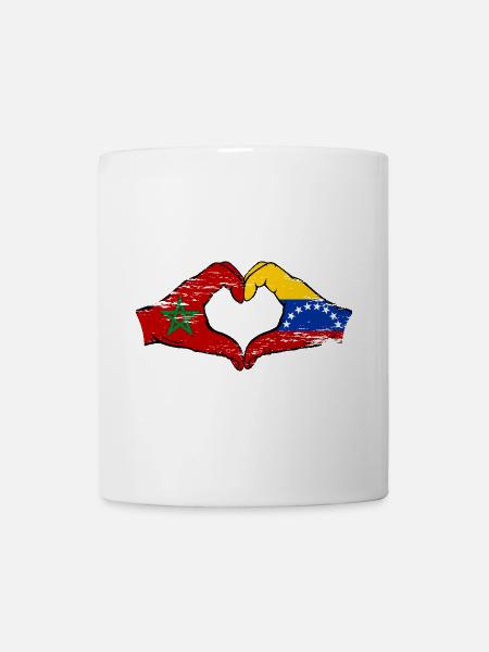 Marokko Venezuela Flagge Hände Herzform used - Tasse - Weiß