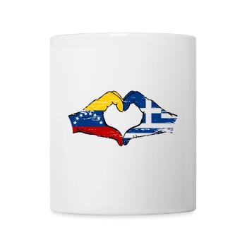 Venezuela Griechenland Flagge Hände Herzform used - Tasse - Weiß - Vorne
