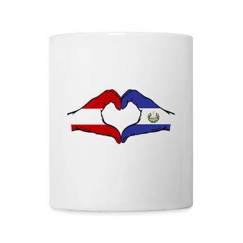 Autriche El Salvador Drapeau Mains Coeur Forme - Mug blanc - blanc - Devant