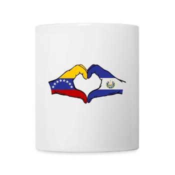 Venezuela El Salvador Drapeau Mains Coeur Forme - Mug blanc - blanc - Devant