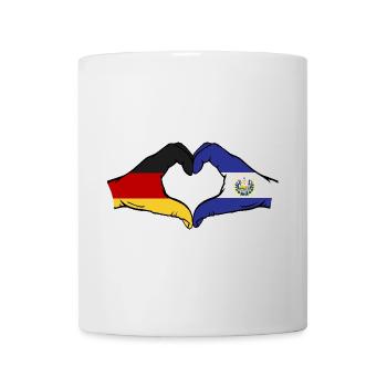 Allemagne El Salvador Drapeau Mains Coeur Forme - Mug blanc - blanc - Devant