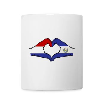 Hollande El Salvador Drapeau Mains Coeur Forme - Mug blanc - blanc - Devant