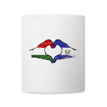 Hongrie El Salvador Drapeau Mains Coeur Forme Utilisé - Mug blanc - blanc - Devant