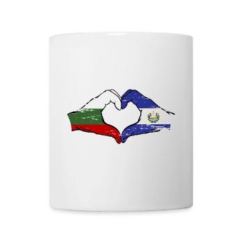 Bulgarien El Salvador Flagge Hände Herzform used - Tasse - Weiß - Vorne