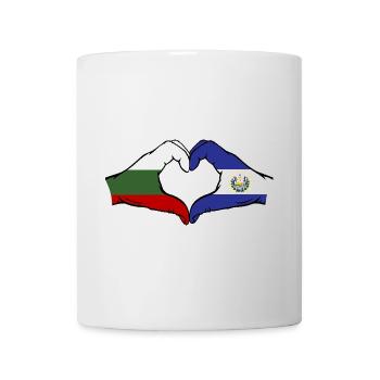 Bulgarie El Salvador Drapeau Mains Coeur Forme - Mug blanc - blanc - Devant