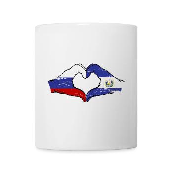 Russie El Salvador Drapeau Mains Coeur Forme Utilisé - Mug blanc - blanc - Devant