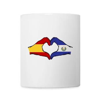 Spain El Salvador Flag Hands Heart Shape - Mug - white - Front