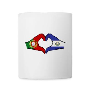Portugal El Salvador Drapeau Mains Coeur Forme - Mug blanc - blanc - Devant