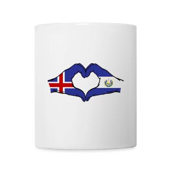 Islande El Salvador Drapeau Mains Coeur Forme - Mug blanc - blanc - Devant