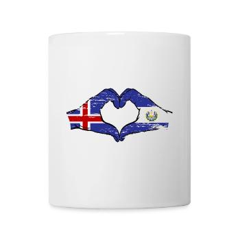 Islande El Salvador Drapeau Mains Coeur Forme Utilisé - Mug blanc - blanc - Devant