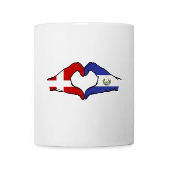 Danemark El Salvador Drapeau Mains Coeur Forme - Mug blanc - blanc - Devant