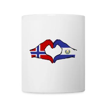 Norvège El Salvador Drapeau Mains Coeur Forme - Mug blanc - blanc - Devant