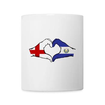 Angleterre El Salvador Drapeau Mains Coeur Forme - Mug blanc - blanc - Devant
