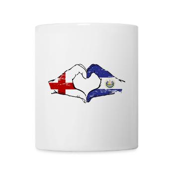 England El Salvador Flagge Hände Herzform used - Tasse - Weiß - Vorne