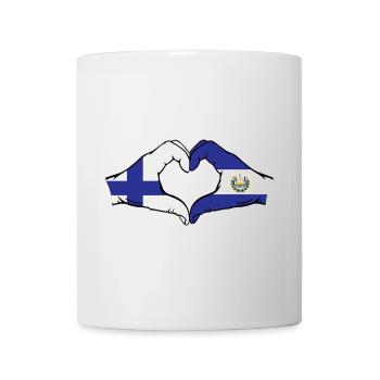 Finlande El Salvador Drapeau Mains Coeur Forme - Mug blanc - blanc - Devant