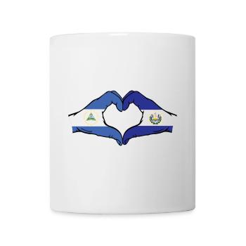 Nicaragua El Salvador Drapeau Mains Coeur Forme - Mug blanc - blanc - Devant