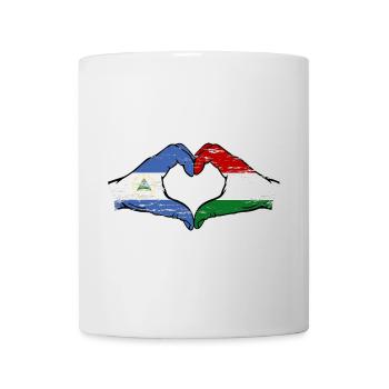 Nicaragua Hongrie drapeau mains forme de coeur utilisé - Mug blanc - blanc - Devant