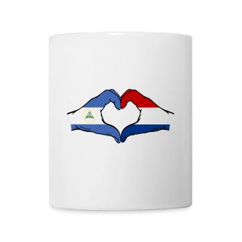 Nicaragua Hollande Drapeau Mains Coeur Forme - Mug blanc - blanc - Devant