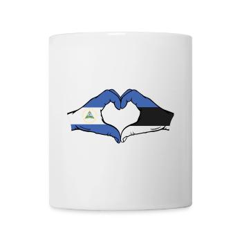 Nicaragua Estland Flagge Hände Herzform - Tasse - Weiß - Vorne