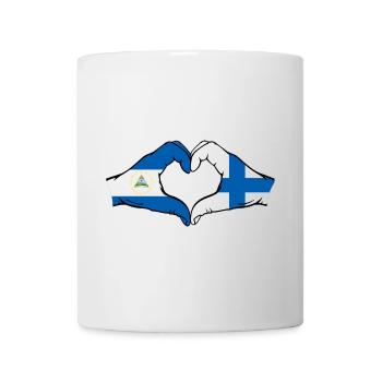 Nicaragua Finlande Drapeau Mains Coeur Forme - Mug blanc - blanc - Devant