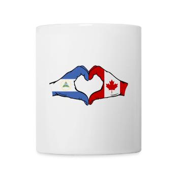 Nicaragua Canada Drapeau Mains Coeur - Mug blanc - blanc - Devant