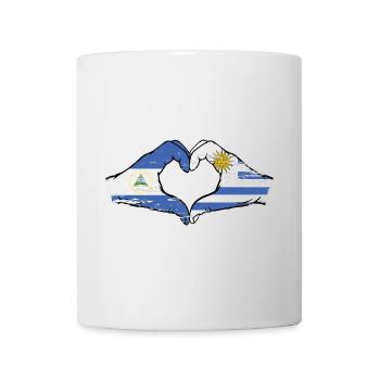 Nicaragua Uruguay Flagge Hände Herzform used - Tasse - Weiß - Vorne
