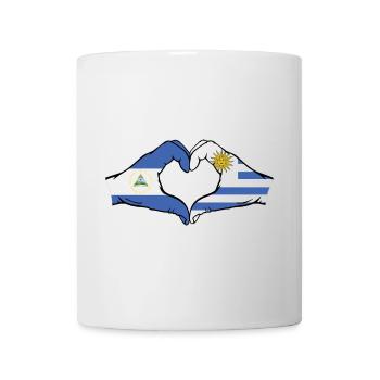 Nicaragua Uruguay Flagge Hände Herzform - Tasse - Weiß - Vorne