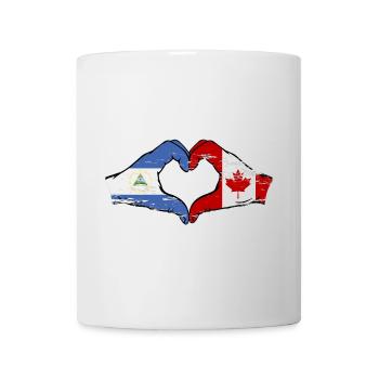 Nicaragua Canada drapeau mains forme de coeur utilisé - Mug blanc - blanc - Devant