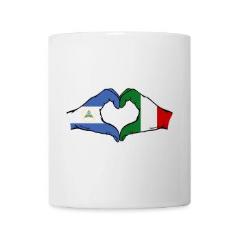 Nicaragua Italie Drapeau Mains Coeur Forme - Mug blanc - blanc - Devant