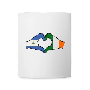 Nicaragua Irlande Drapeau Mains Coeur Forme - Mug blanc - blanc - Devant