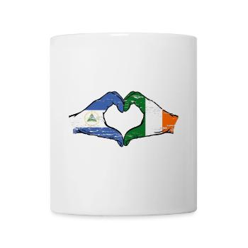 Nicaragua Irlande drapeau mains forme de coeur utilisé - Mug blanc - blanc - Devant