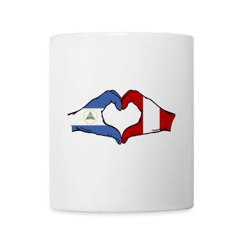 Nicaragua Peru Flagge Hände Herzform - Tasse - Weiß - Vorne
