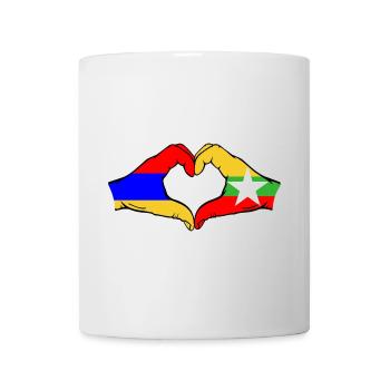 Arménie Myanmar Drapeau Mains Coeur Forme - Mug blanc - blanc - Devant