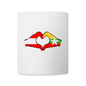 Austria Myanmar Flag Hands Heart Shape - Mug - white - Front