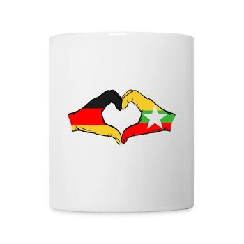 Germany Myanmar Flag Hands Heart Shape - Mug - white - Front
