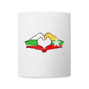 Bulgarien Myanmar Flagge Hände Herzform used - Tasse - Weiß - Vorne