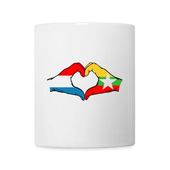 Luxembourg Myanmar Flag Hands Heart Shape - Mug - white - Front