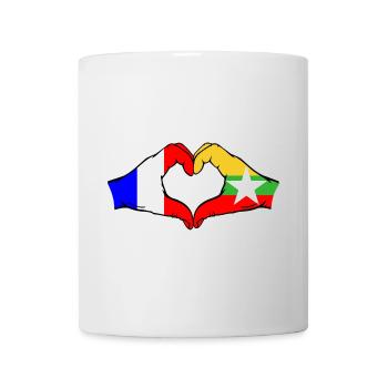 France Myanmar Drapeau Mains Coeur Forme - Mug blanc - blanc - Devant