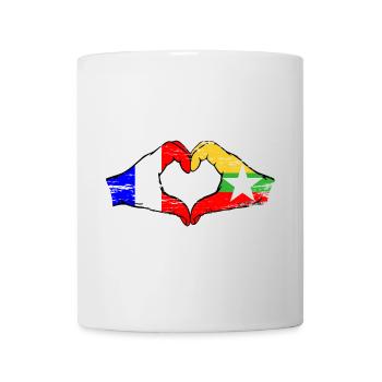 Frankreich Myanmar Flagge Hände Herzform used - Tasse - Weiß - Vorne