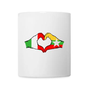 Italy Myanmar Flag Hands Heart Shape - Mug - white - Front