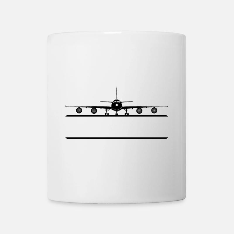 Flugzeug Namensschild - Tasse - Weiß