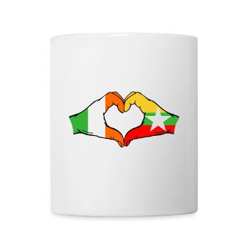 Ireland Myanmar Flag Hands Heart Shape - Mug - white - Front