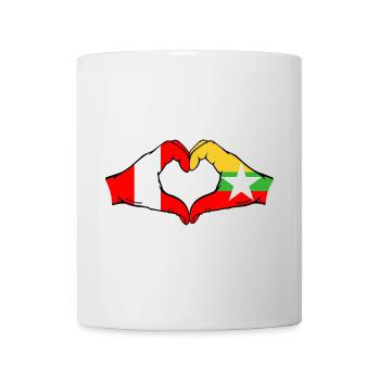 Peru Myanmar Flag Hands Heart Shape - Mug - white - Front