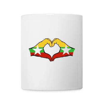 Myanmar Flag Hands Heart Shape - Mug - white - Front