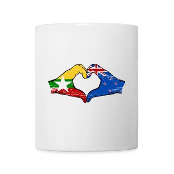Myanmar Nouvelle-Zélande drapeau mains forme coeur utilisé - Mug blanc - blanc - Devant