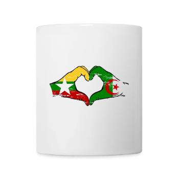 Myanmar Algérie drapeau mains forme de coeur utilisé - Mug blanc - blanc - Devant