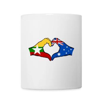 Myanmar Australie Drapeau Mains Coeur Forme - Mug blanc - blanc - Devant