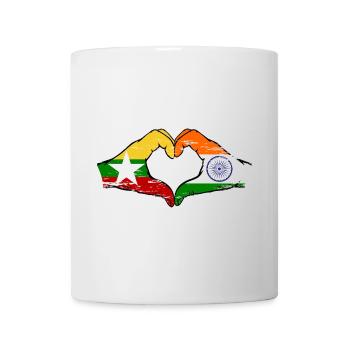 Myanmar Inde drapeau mains forme de coeur utilisé - Mug blanc - blanc - Devant