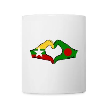 Myanmar Bangladesh Drapeau Mains Coeur Forme - Mug blanc - blanc - Devant