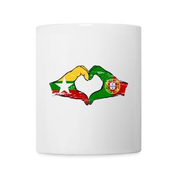 Myanmar Portugal drapeau mains forme de coeur utilisé - Mug blanc - blanc - Devant